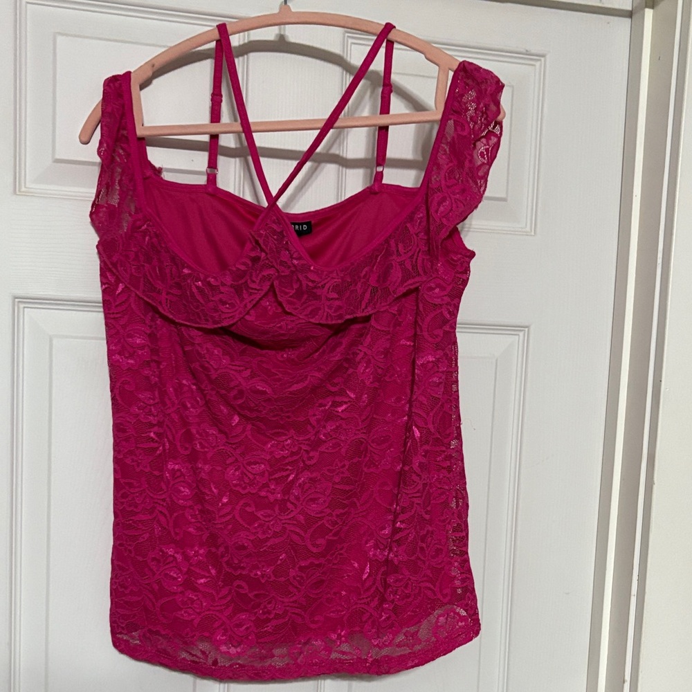Torrid 1 Pink Lace Tank Top